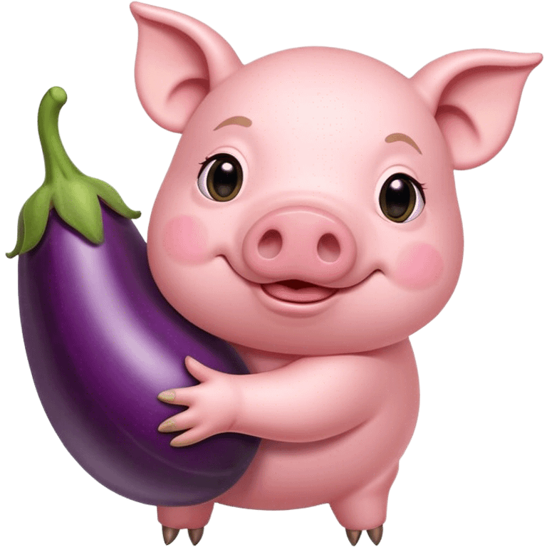 Pig jolding a eggplant emoji