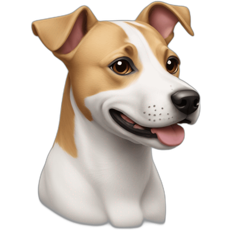 mixed dog between jack russel and pitbull emoji