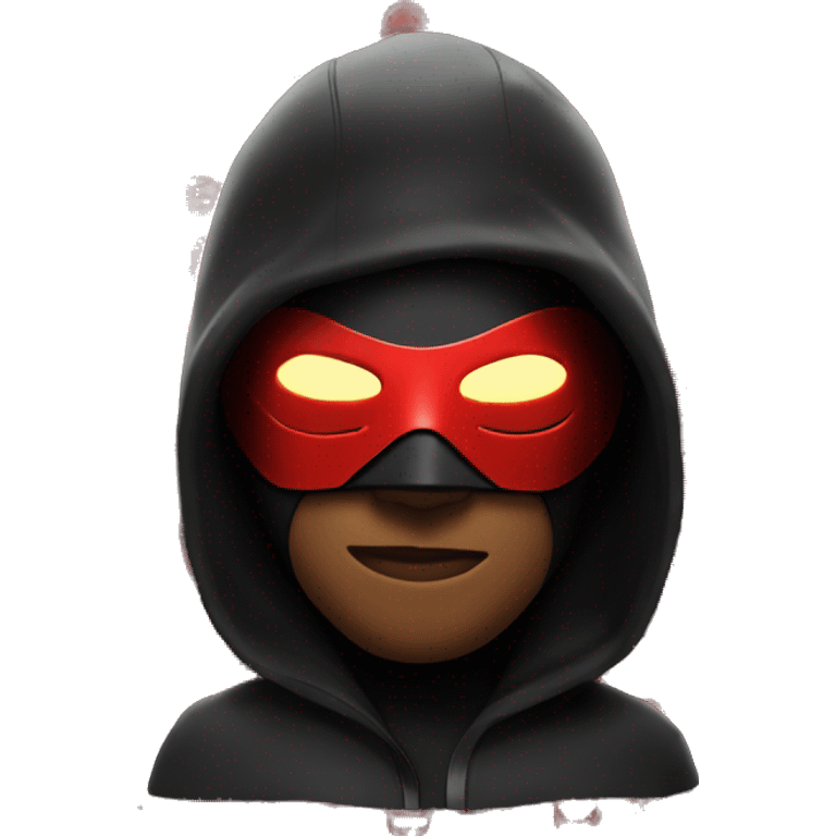 skimask superhero, all black, with the inside of eyes glowing red emoji