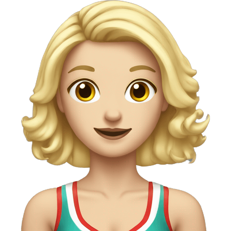 Caucasian blonde hair cheerleader emoji