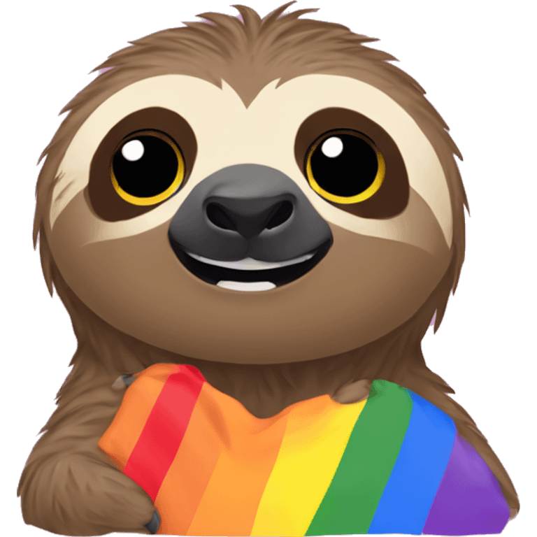 sloth in gay pride t shirt emoji