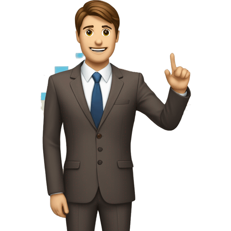 male brown hair suit graph background professional  giving a presentation with a graph in the background emoji