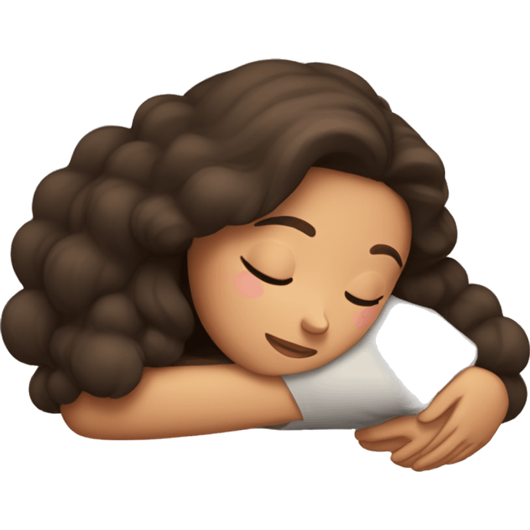 Brunette girl sleeping emoji