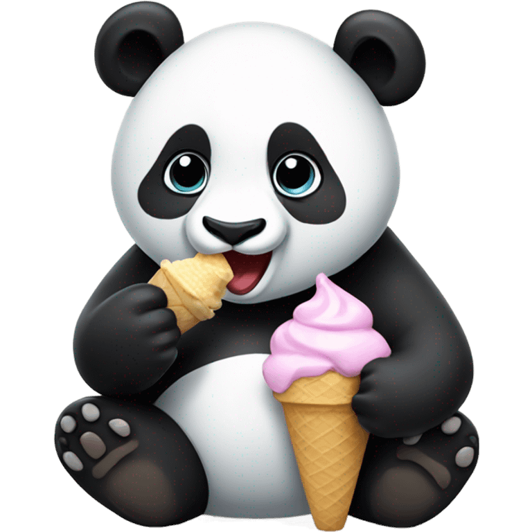 Panda eating ice cream emoji