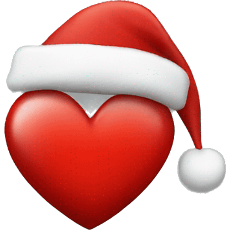 red heart with Santa hat on top emoji