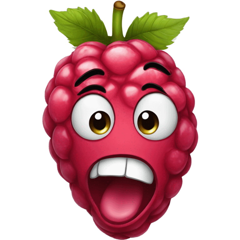 Happy crying raspberry emoji