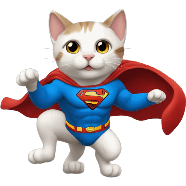 Cat with Superman animated  emoji