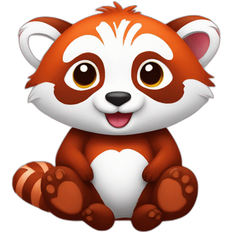 red-panda-love-sign emoji