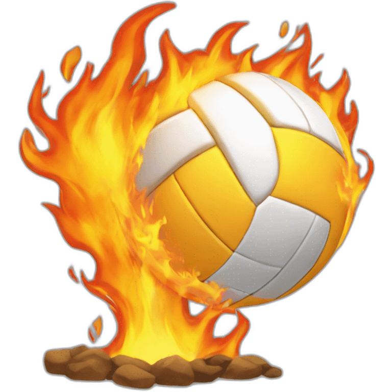 À volleyball fire emoji