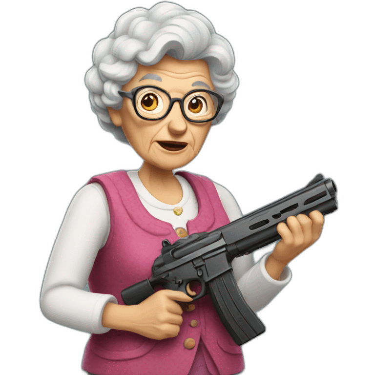 Granny with guns emoji