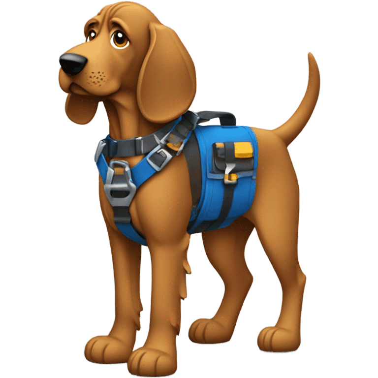 blue bloodhound with a tool belt. emoji