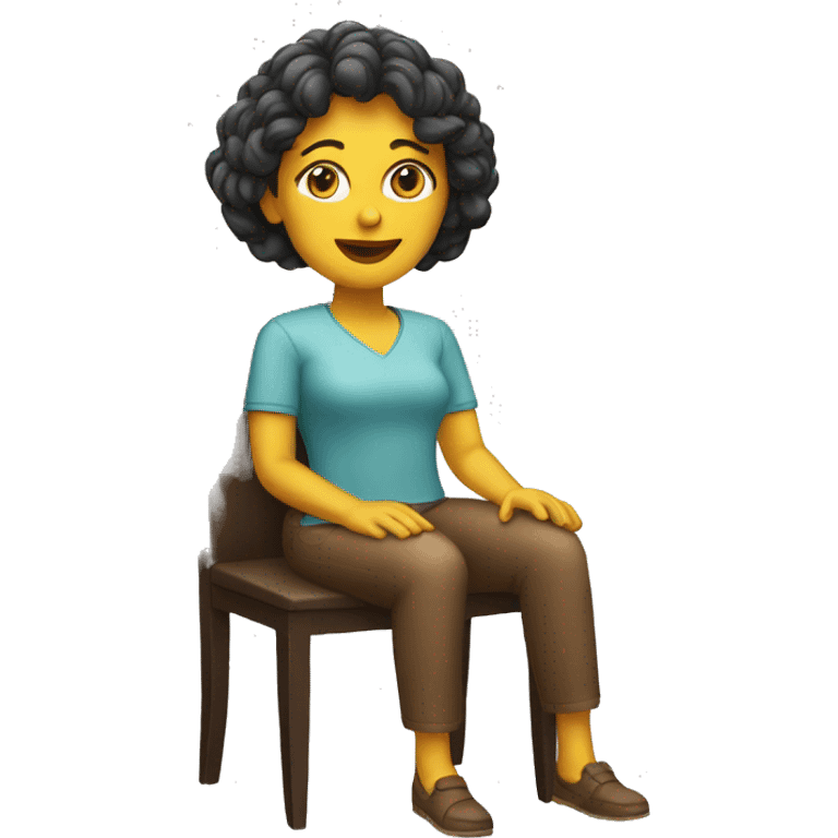 woman sitting down on a chair emoji