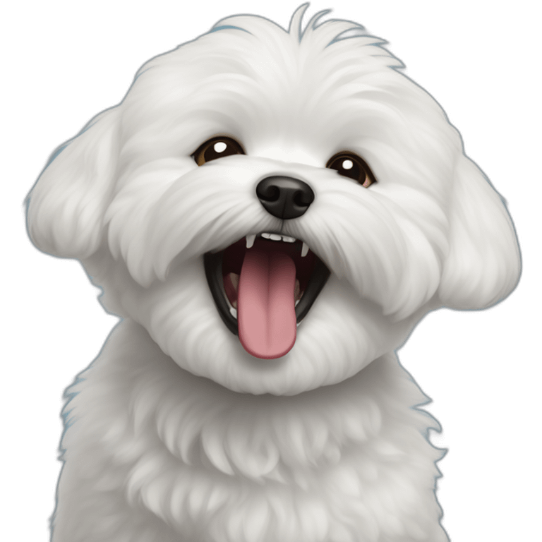 Bichon Frise yawning loudly emoji