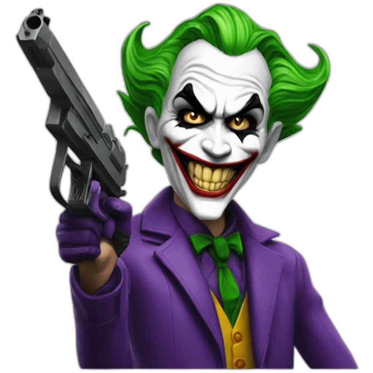 the joker holding a gun whitch says bang emoji