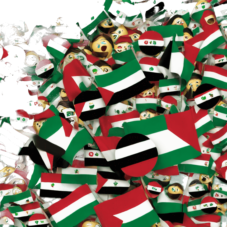 The flag of palestins made of emojis emoji