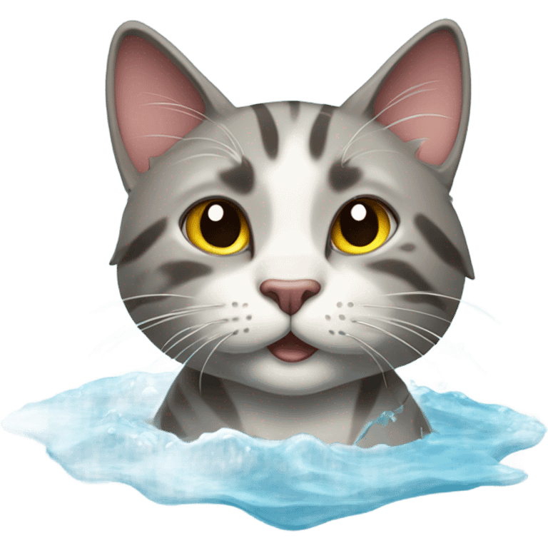 swimming cat  emoji