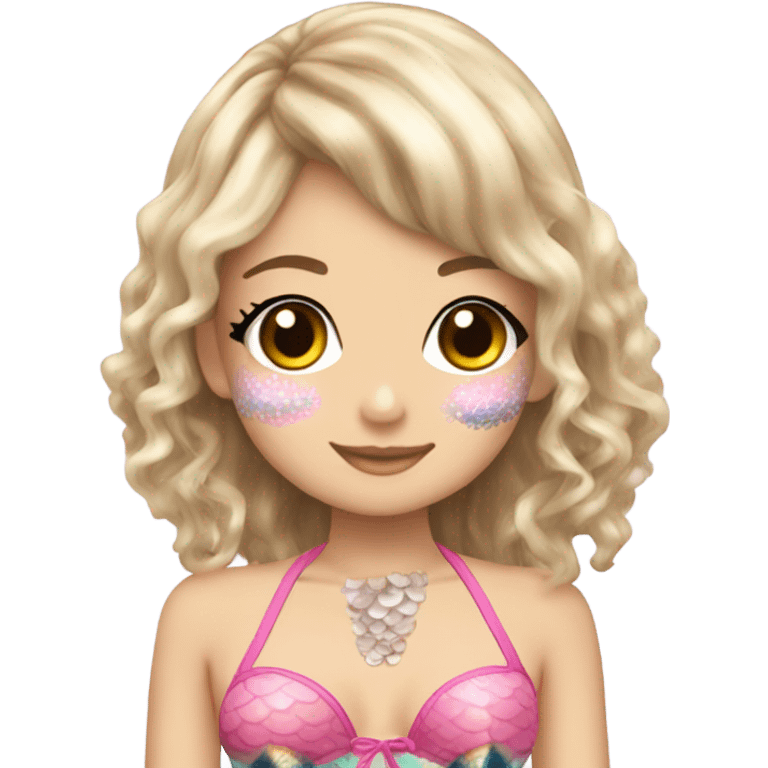 mermaid hime gyaru girl, swimsuit, shells emoji