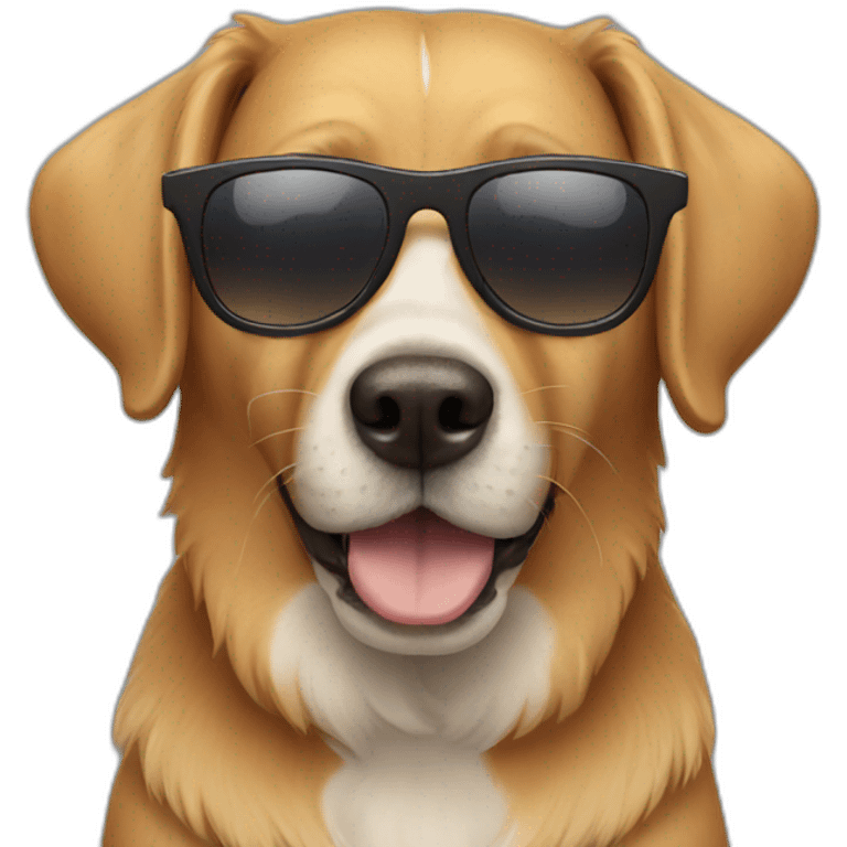 a dog with sunglasses emoji