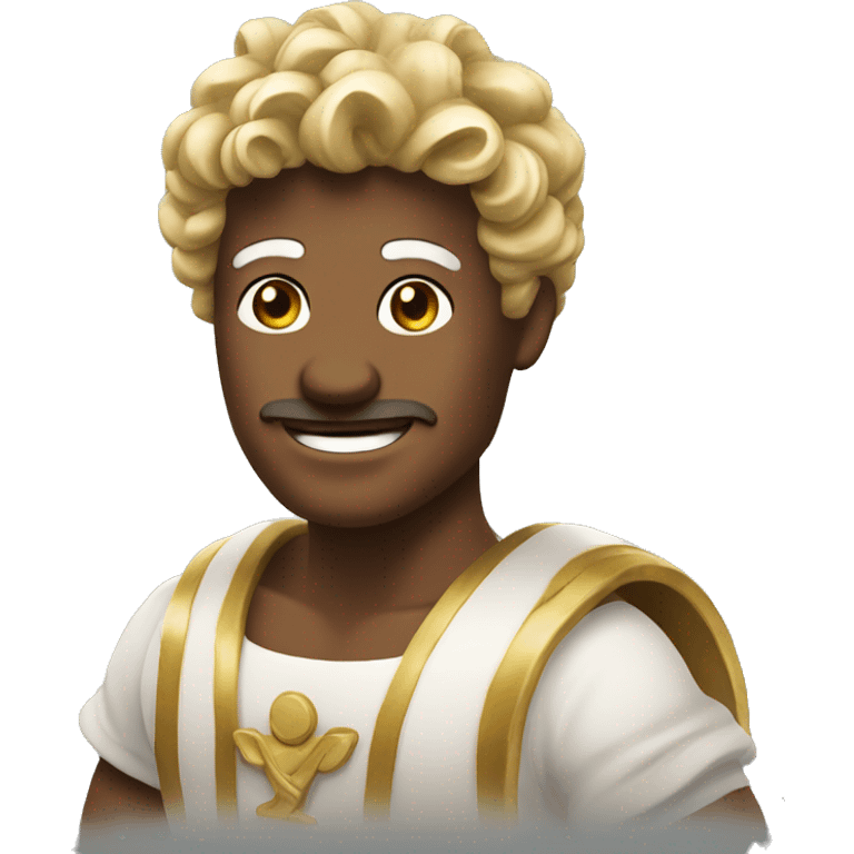 create a greek god emoji bring a bag of money emoji