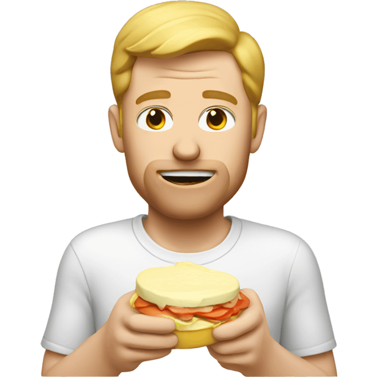 White man eating mayo emoji