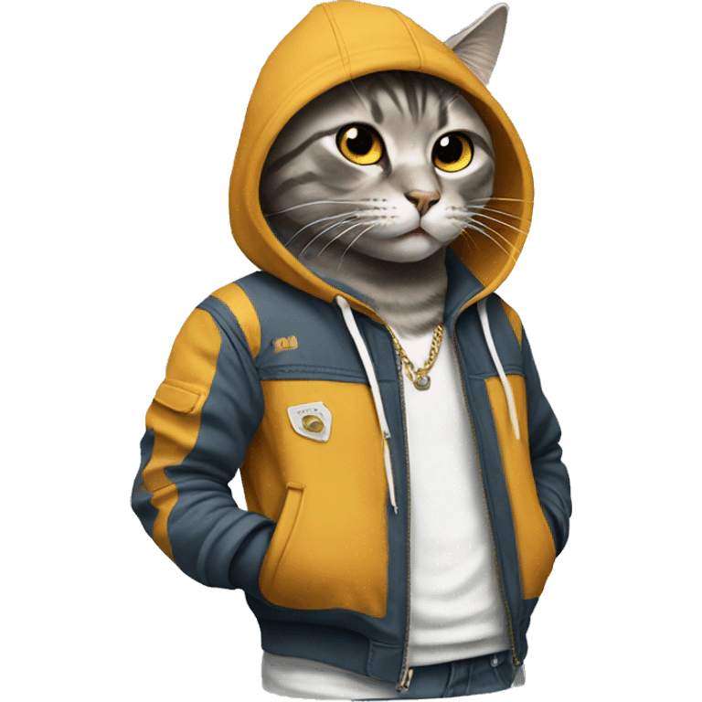 cat wearing a streetwear fashion emoji