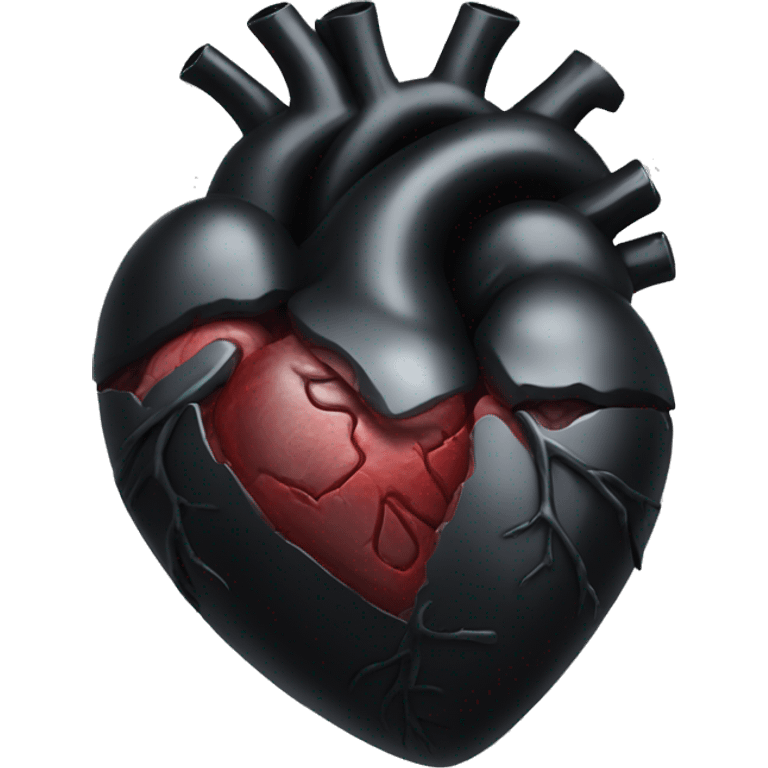 Black anatomical heart emoji