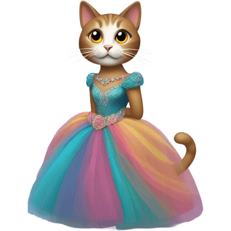 Cat in ball gown emoji