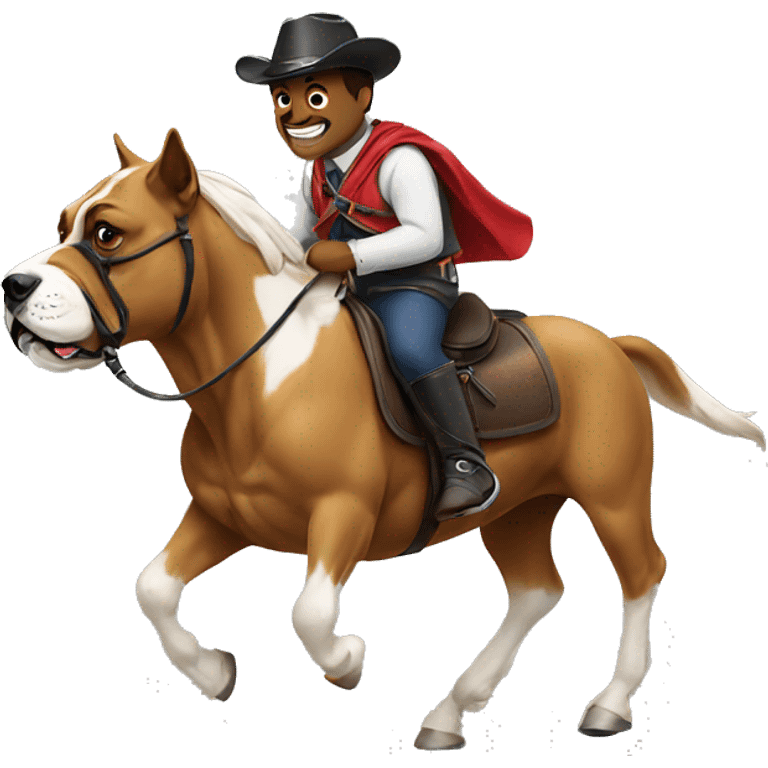 A bulldog  riding a horse emoji