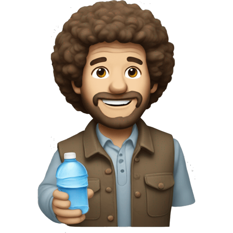 Bob ross with a water bottle emoji