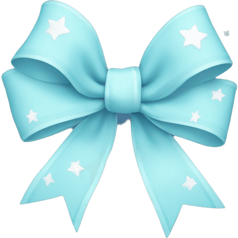 Light blue bow with stars emoji