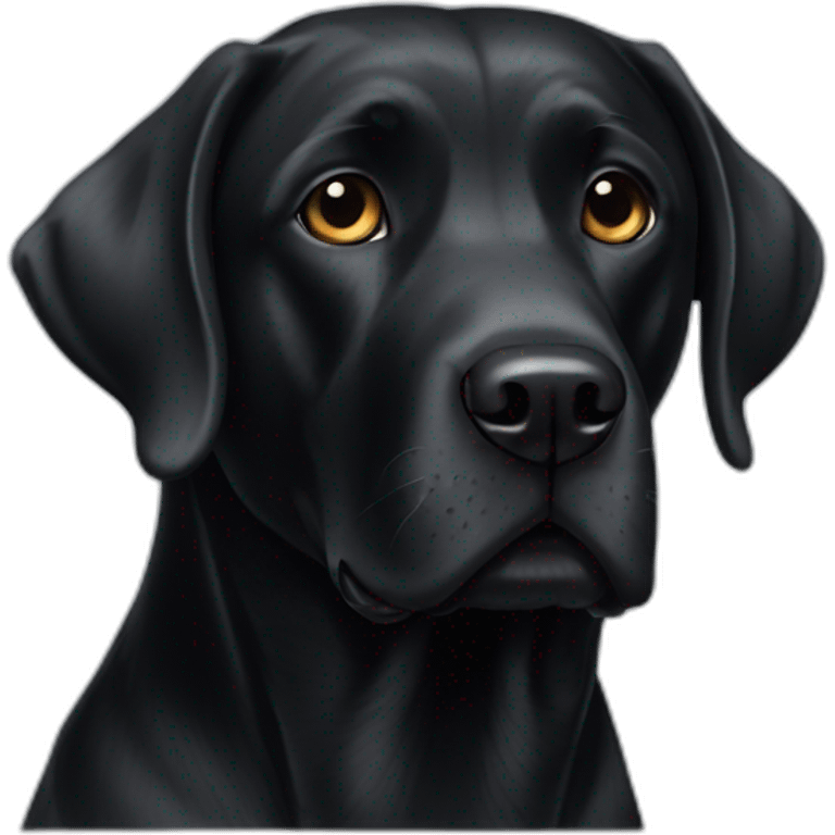 Black Labrador with white neck human emoji