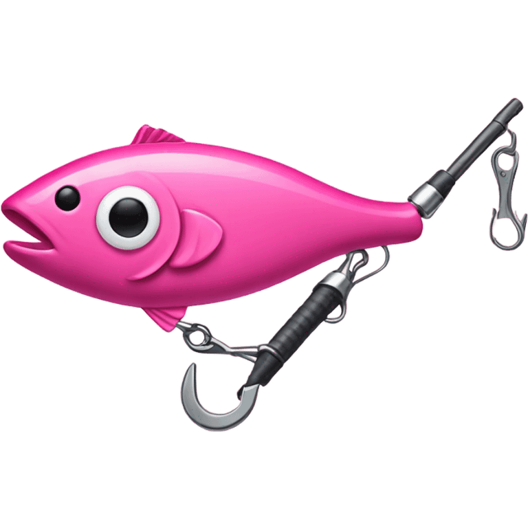 Pink fishing tackle emoji