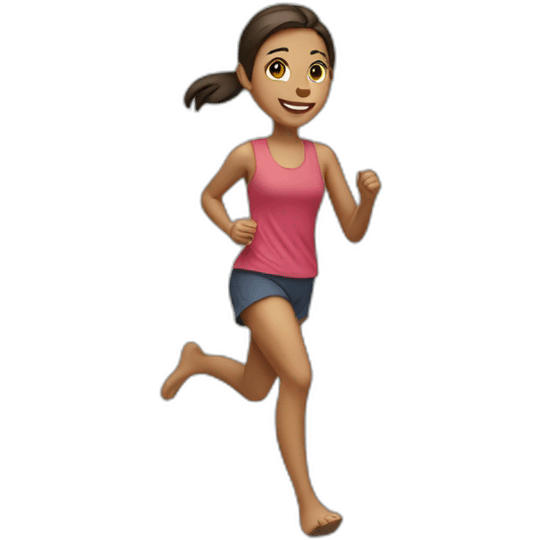 Barefoot running girl emoji