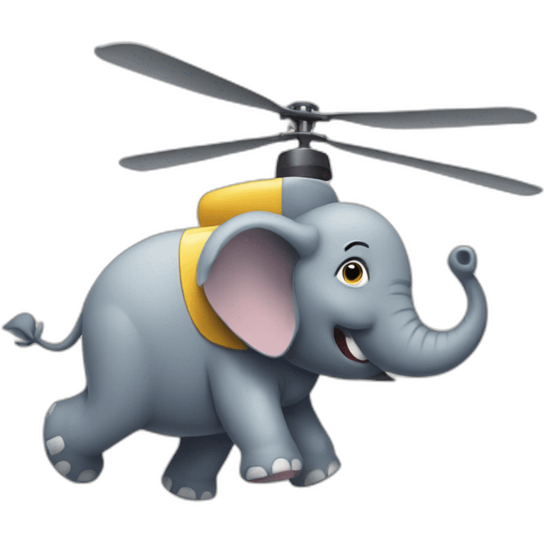 elephant flying an helicopter emoji