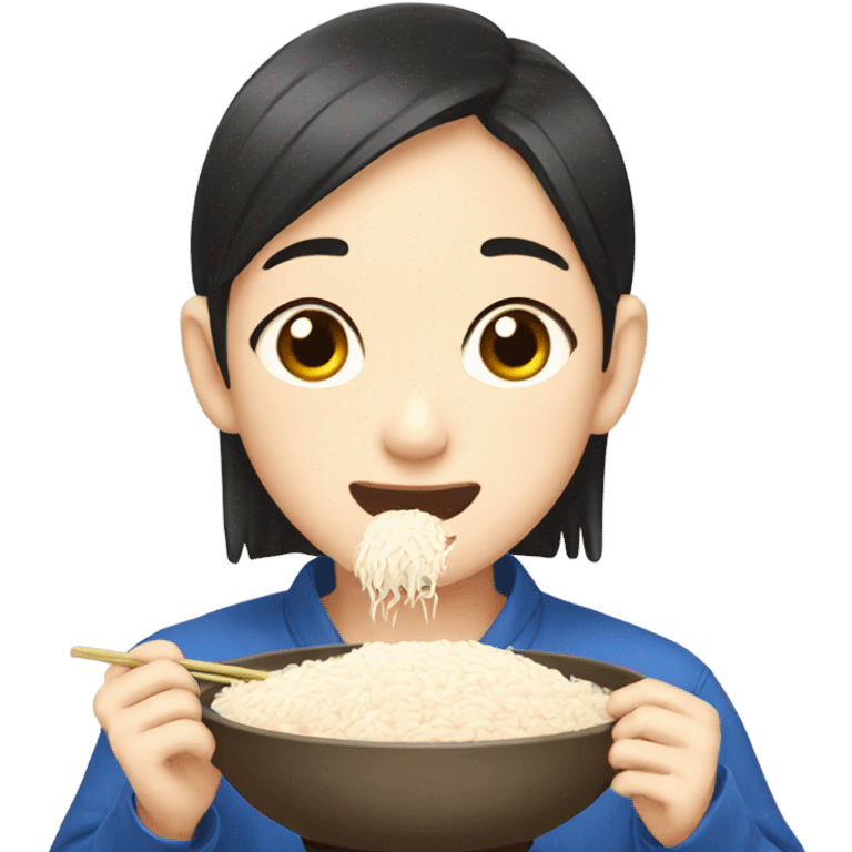 Korean person eating rice￼ emoji