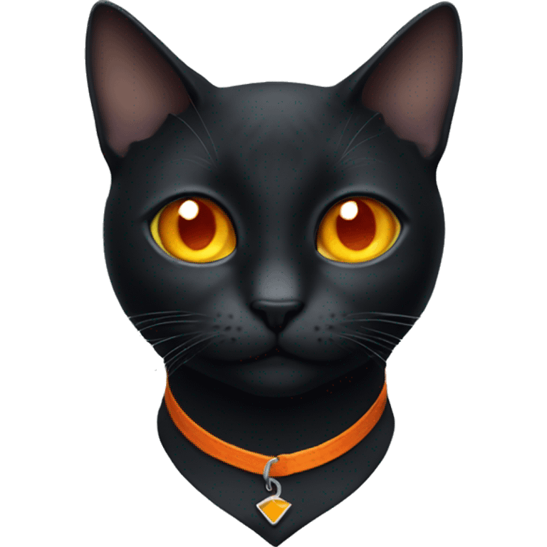 Black cat with orange eyes plumbob collar  emoji