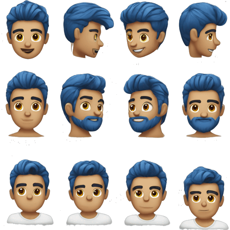 chico con el cabello azul emoji