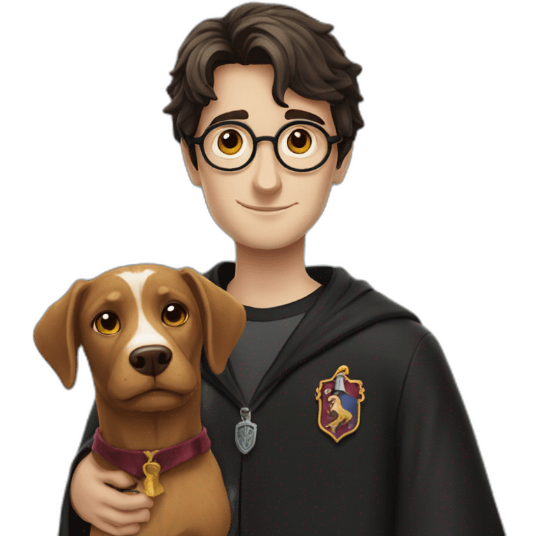 harry potter with dog emoji