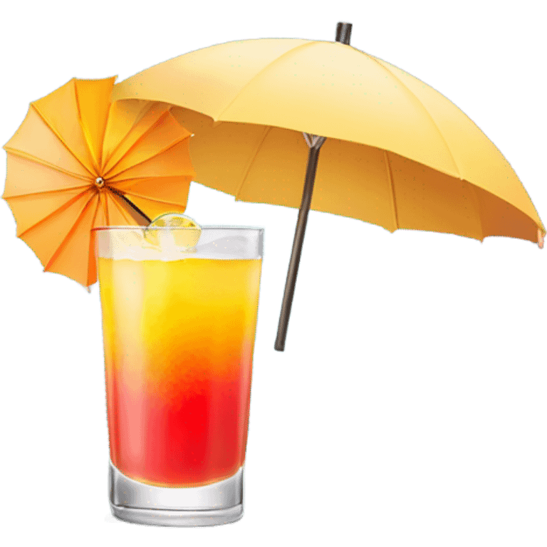 tequila sunrise with mini paper umbrella in the drink emoji