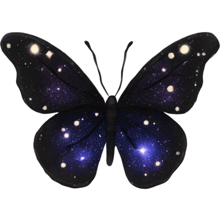 sparkly starry black galaxy butterfly emoji