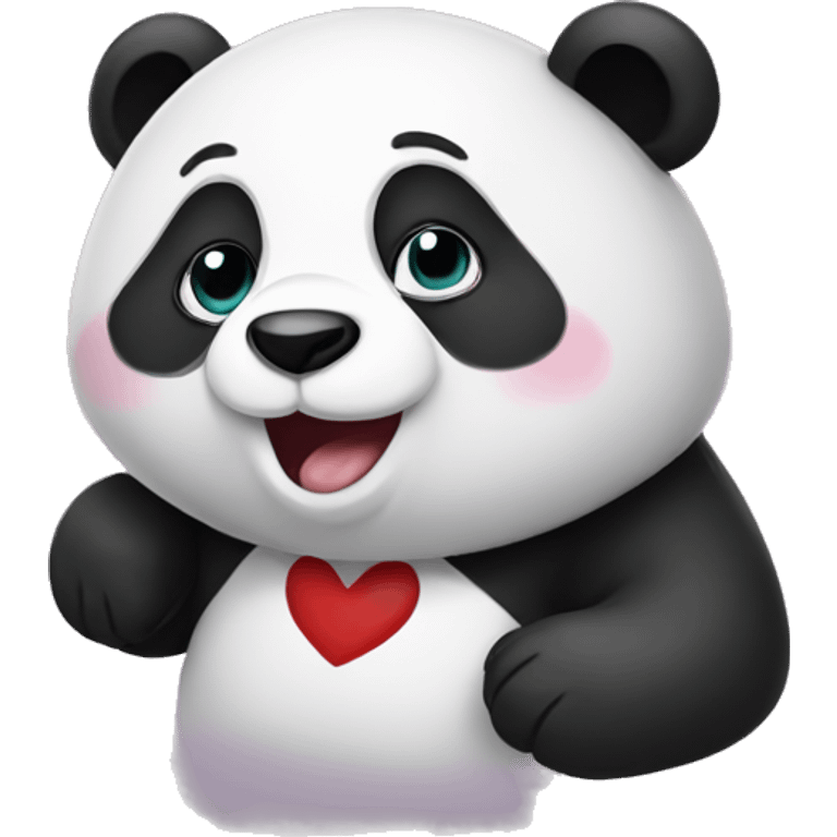 Panda with hearts for eyes  emoji