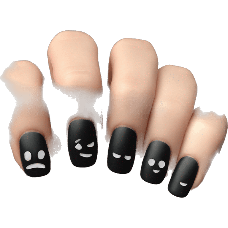 Cool black nail art emoji