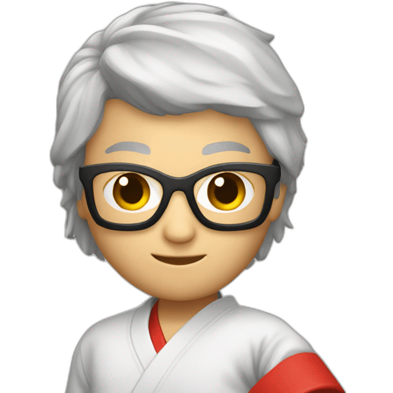 Karate Fighter with lunette emoji