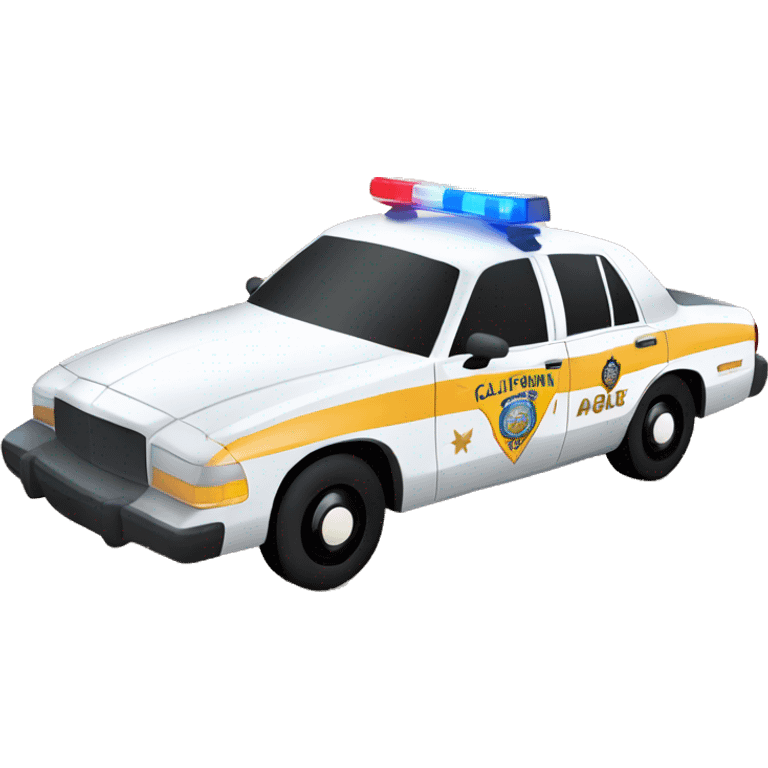 California highway patrol car at the beach emoji