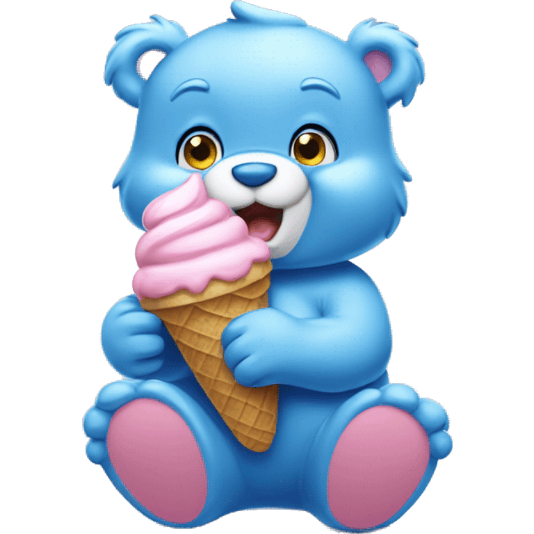 Care bear eating ice cream emoji