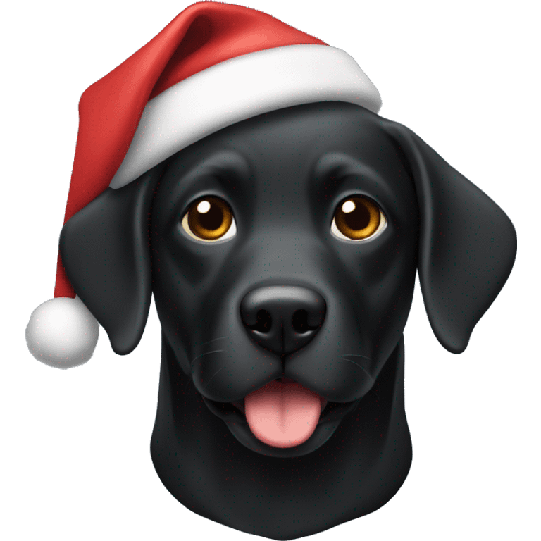 Black Labradore with Santa hat  emoji