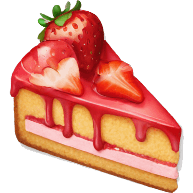 slice of strawberry cake emoji