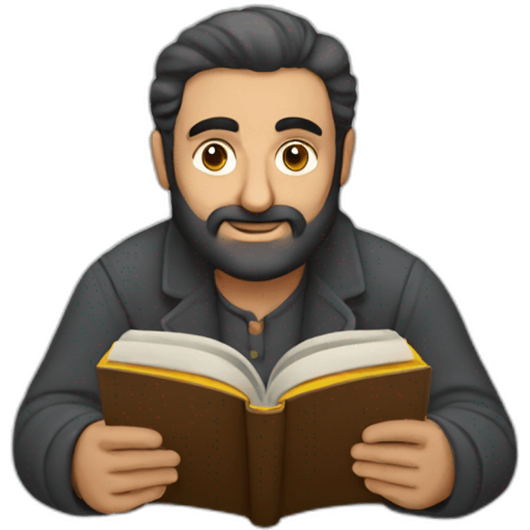 Armenian man reading book emoji