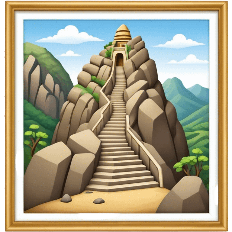 Guatapé Rock Landmark Emoji – Depicting the monolithic rock with its zigzagging staircase. emoji