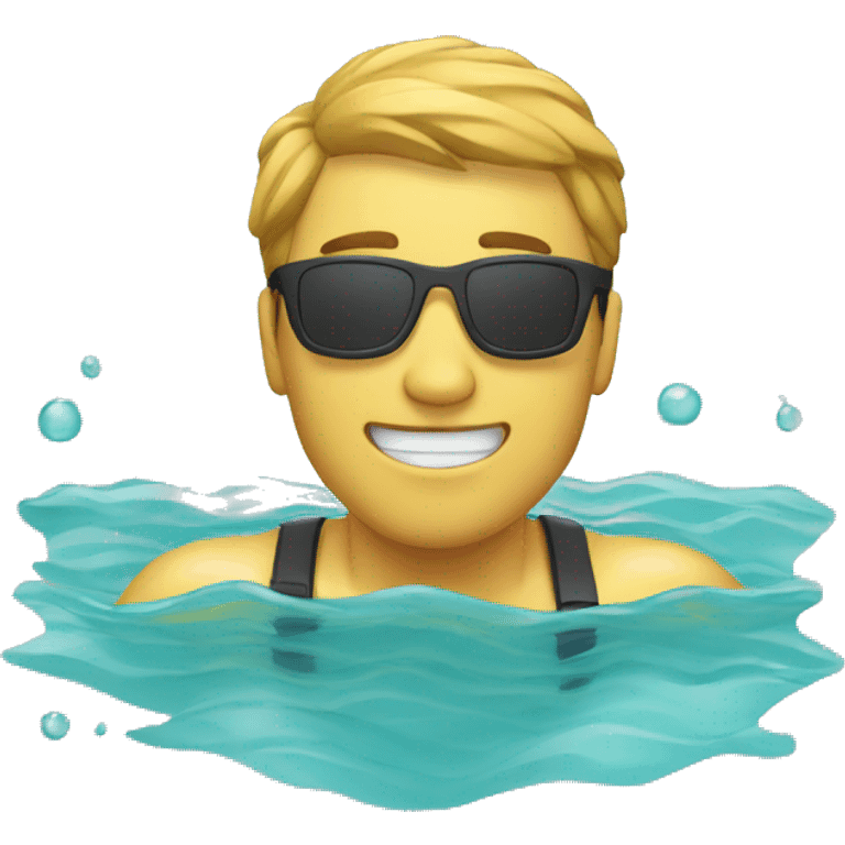 man is swimming in watẻ emoji